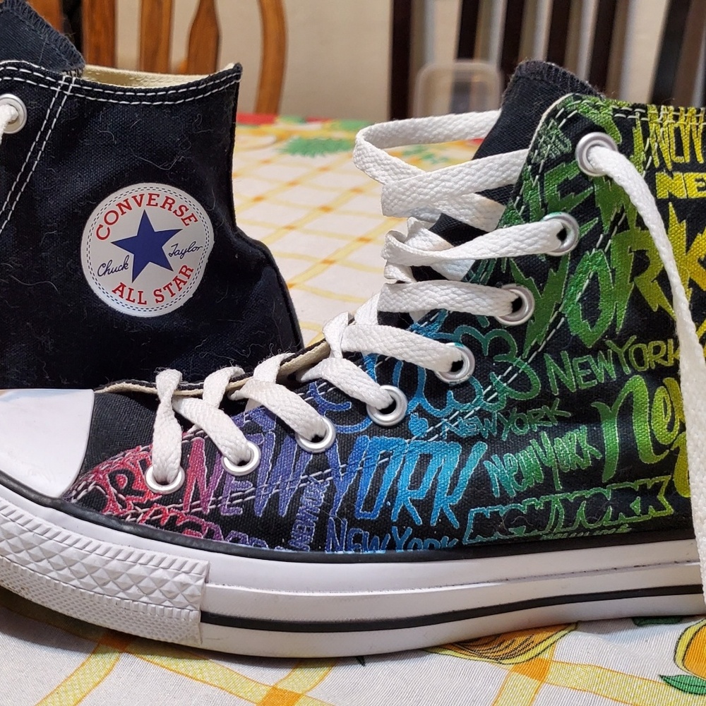 COMPLETELY CUSTOME MADE Rainbow NYC Converse
